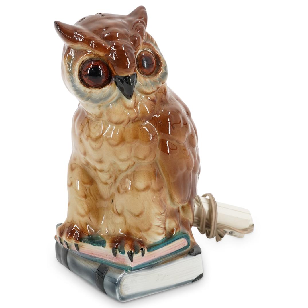 Antique German Porcelain Owl Lamp (1 of 6)