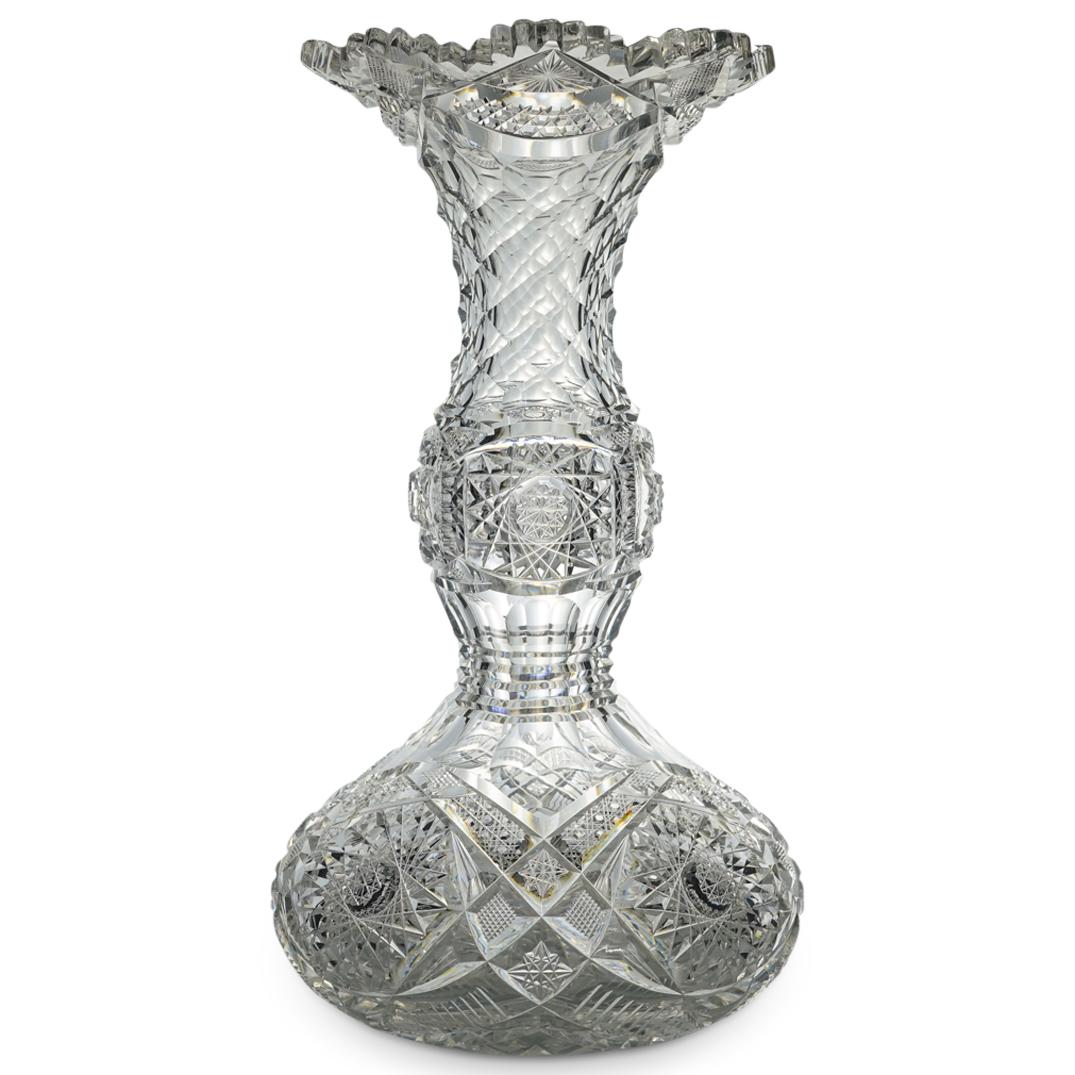 American Brilliant Crystal Glass Double Gourd Vase (1 of 7)