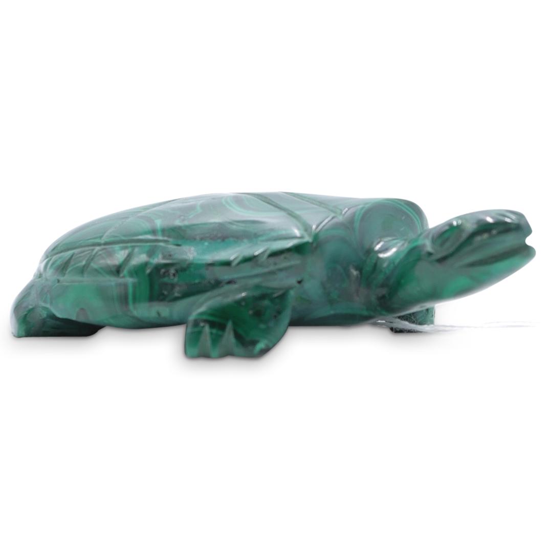 Hand Carved Malachite Turtle Figure (1 of 4)