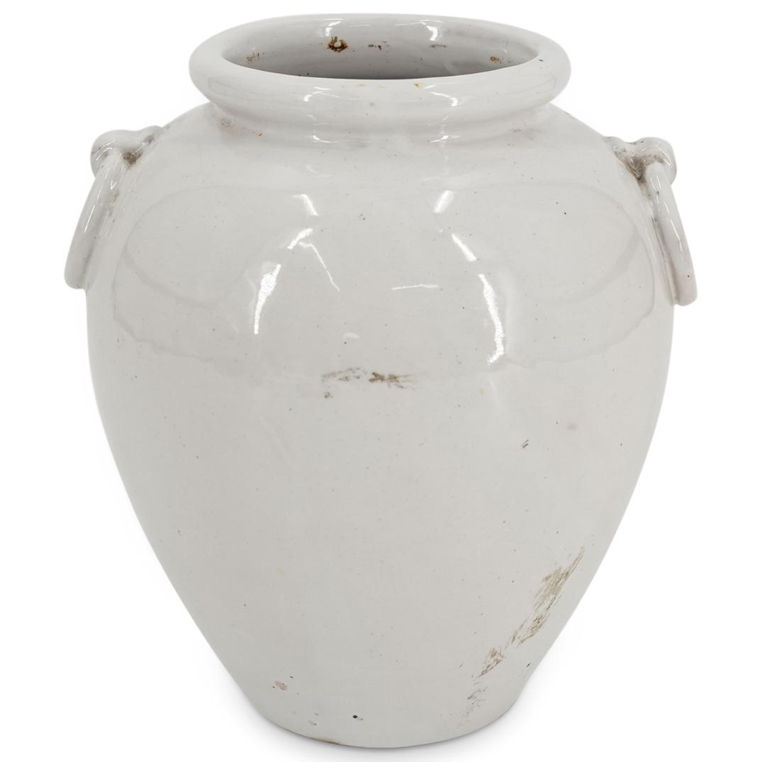 Signed Studio Pottery White Glaze Vase (1 of 5)