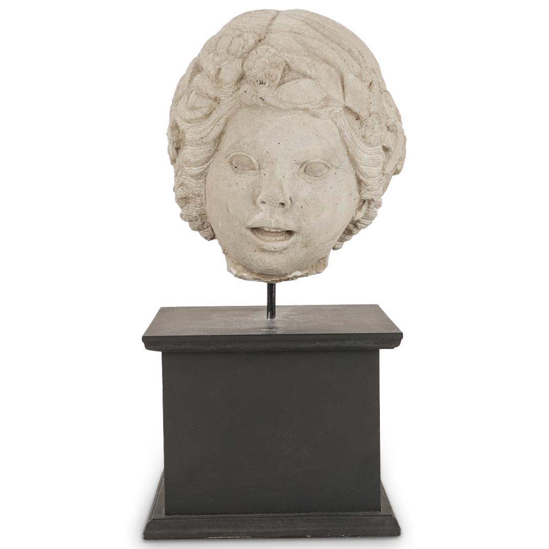 Carved Stone Girl Head Sculpture (0601) on Dec 20, 2022 Akiba