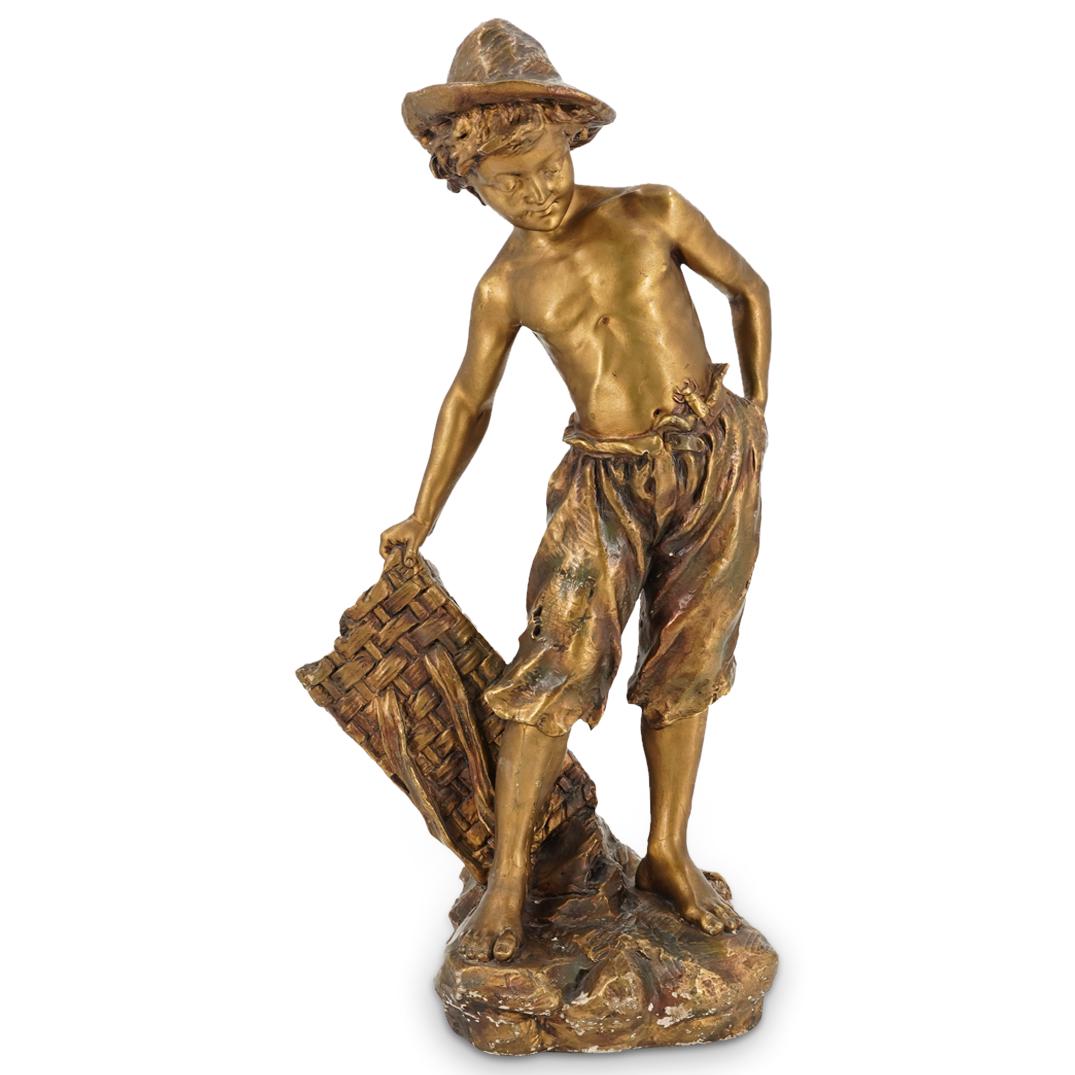 Young Boy Signed Reproduction Sculpture (1 of 8)