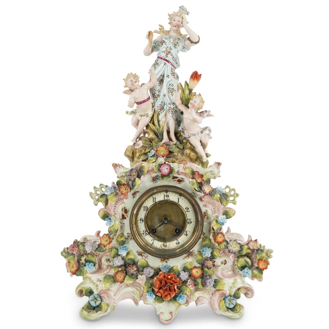 Dresden Style Porcelain Mantle Clock (1 of 10)