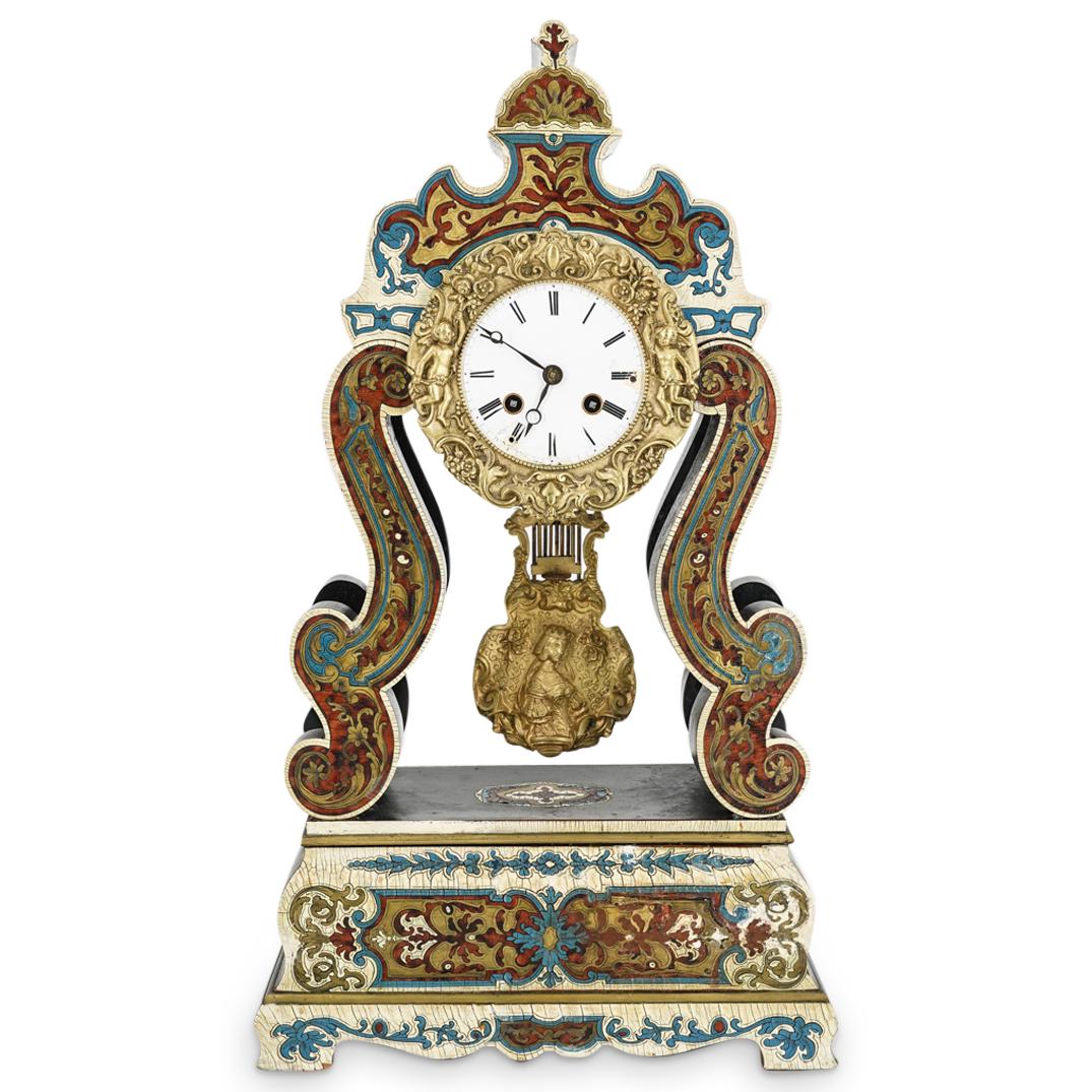 Antique French Polychrome Mantle Clock (1 of 9)