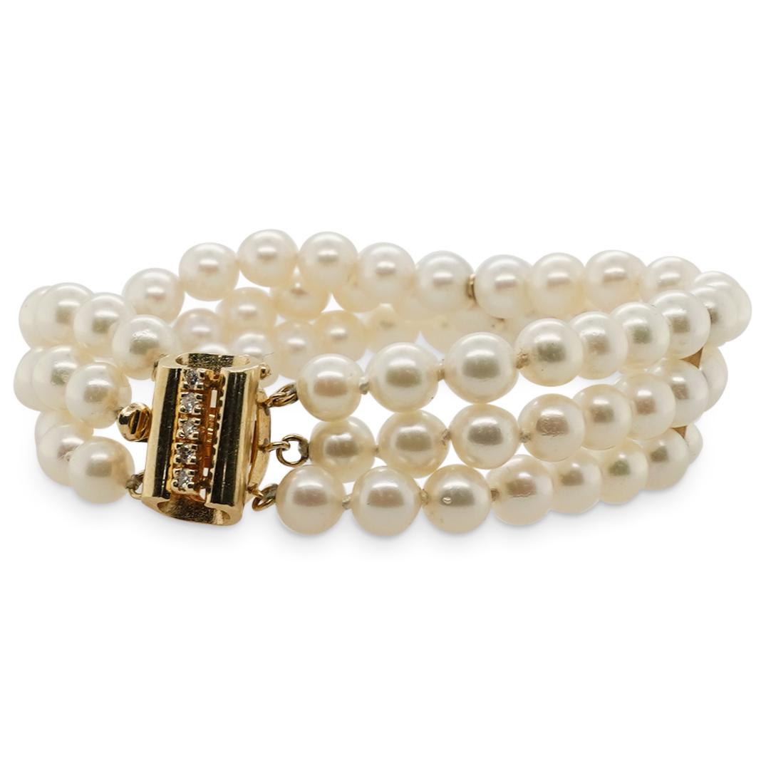 14k Gold, Diamond & Beaded Pearl Bracelet (1 of 5)