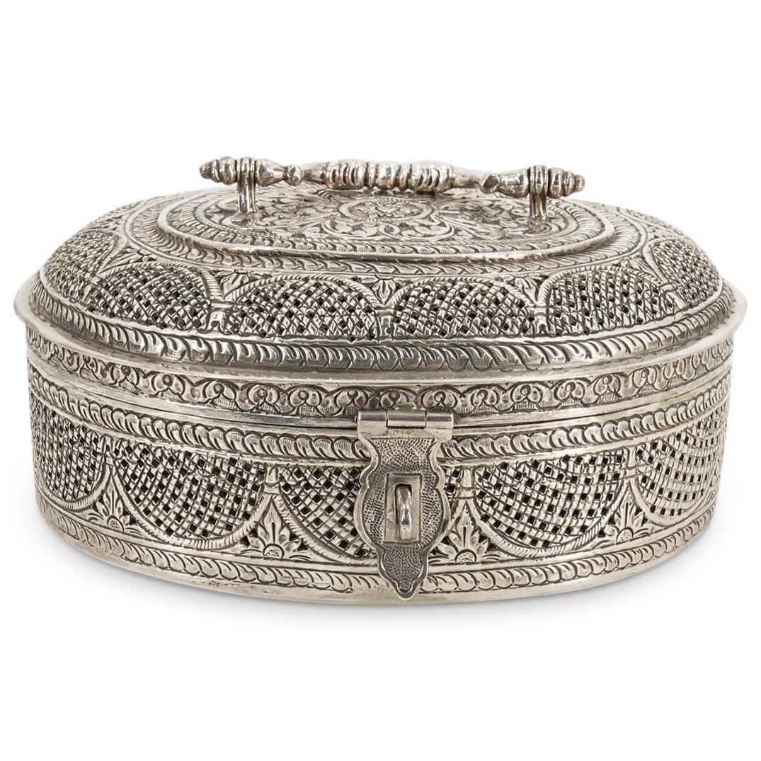 Antique Indian 900 Silver Potpourri Box (1 of 10)