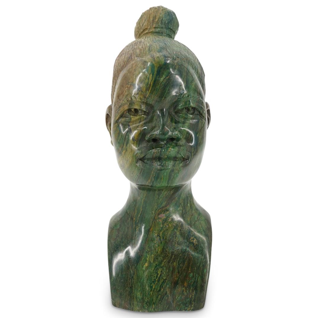 Probably Tendayi Tandi (B. 1951) Verdite Woman's Bust (1 of 5)