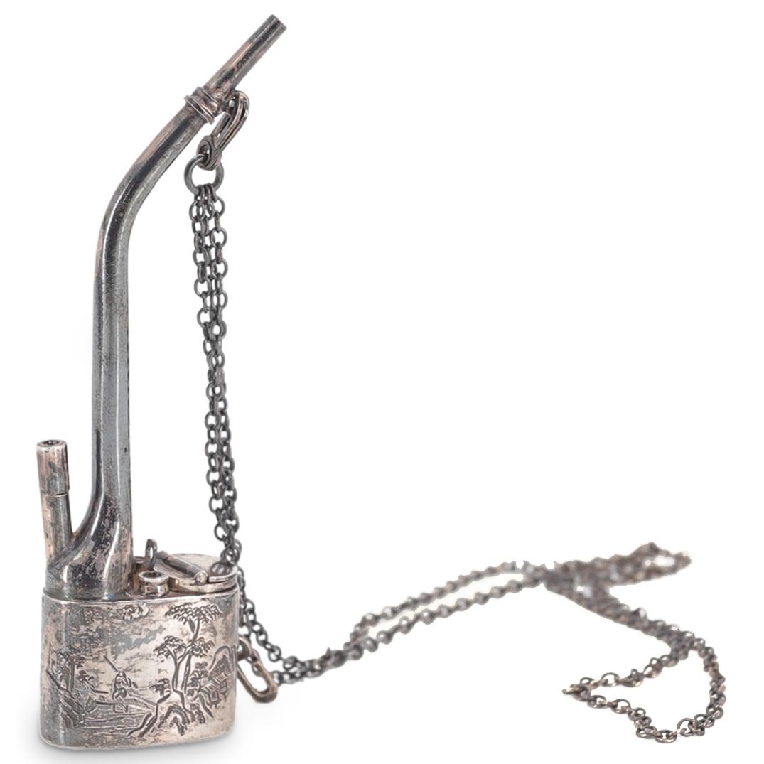 Antique Chinese Sing Fat 900 Silver Water Pipe (1 of 6)