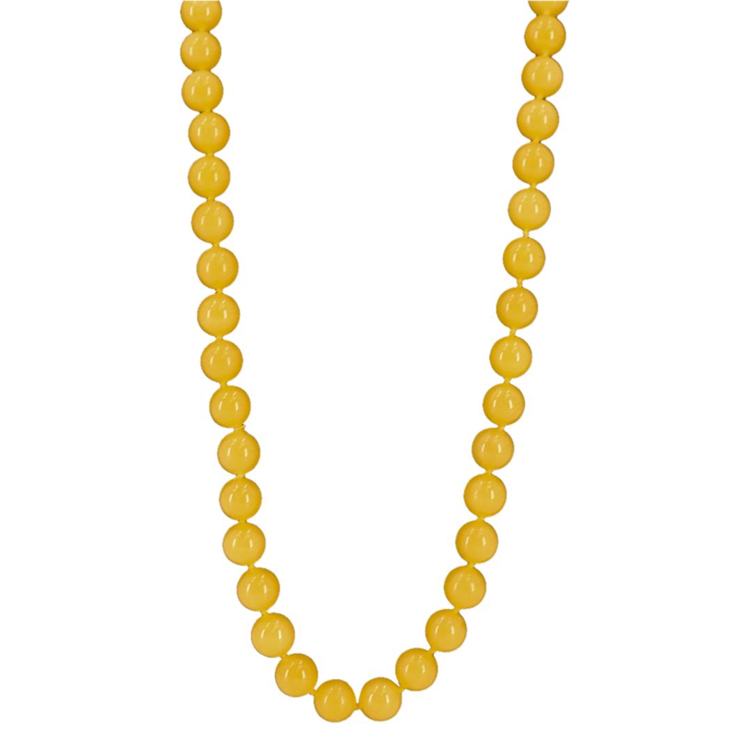 Antique Chinese Yellow Jade Beaded Necklace (1 of 4)