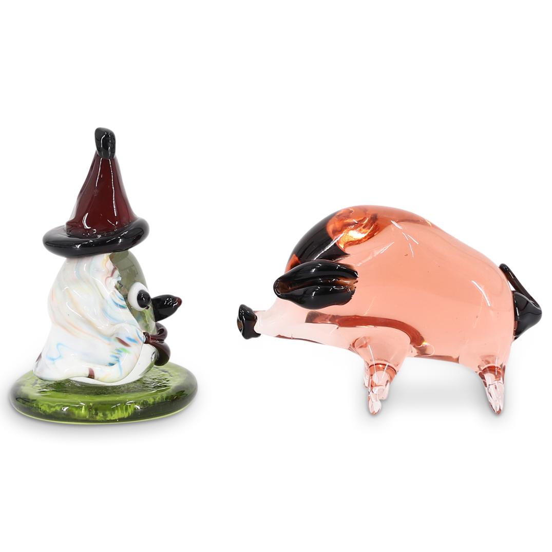 (2 Pc) Art Glass Hand-Blown Figurines (1 of 5)