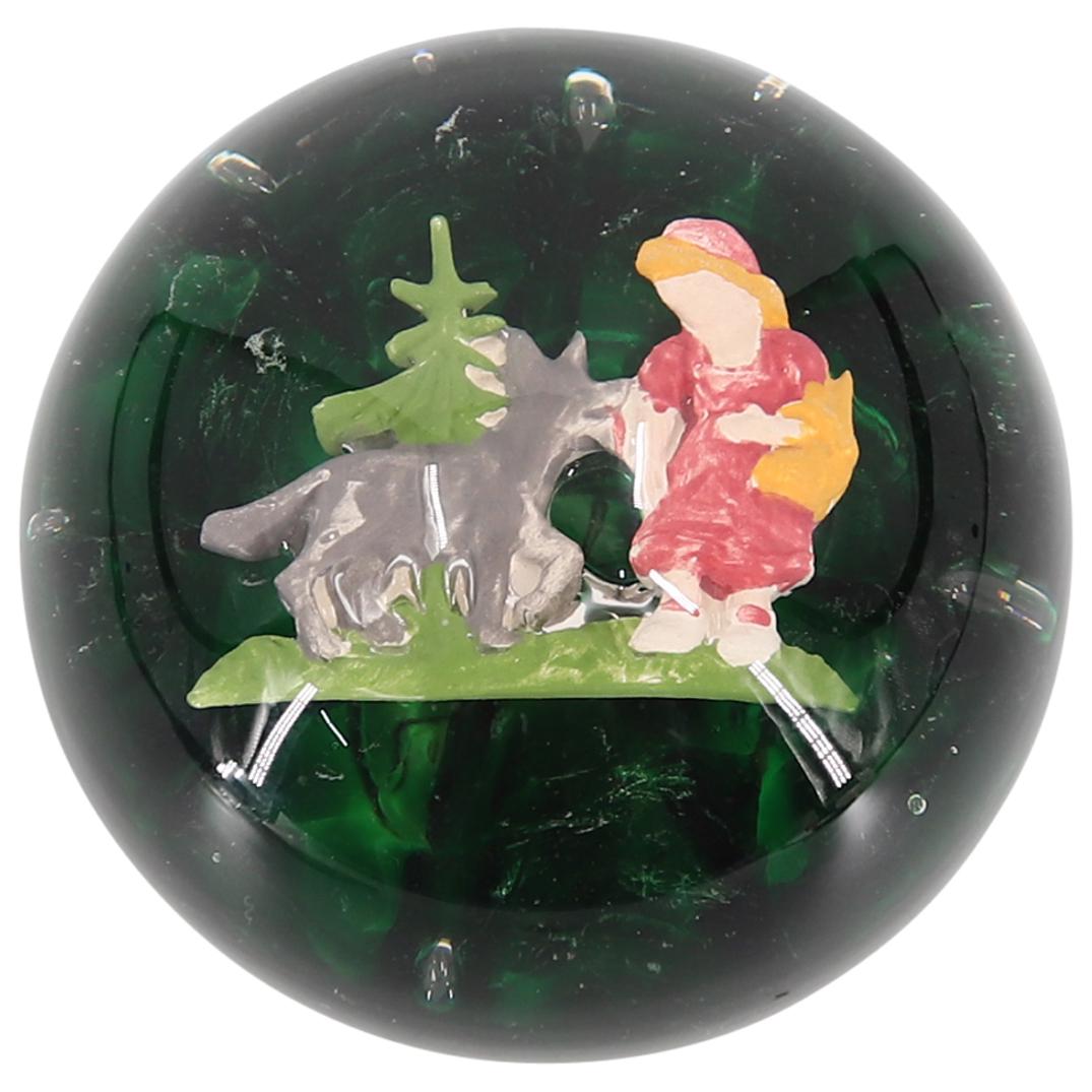 St. Clair "Little Red Riding Hood" Art Glass Paperweight (1 of 3)