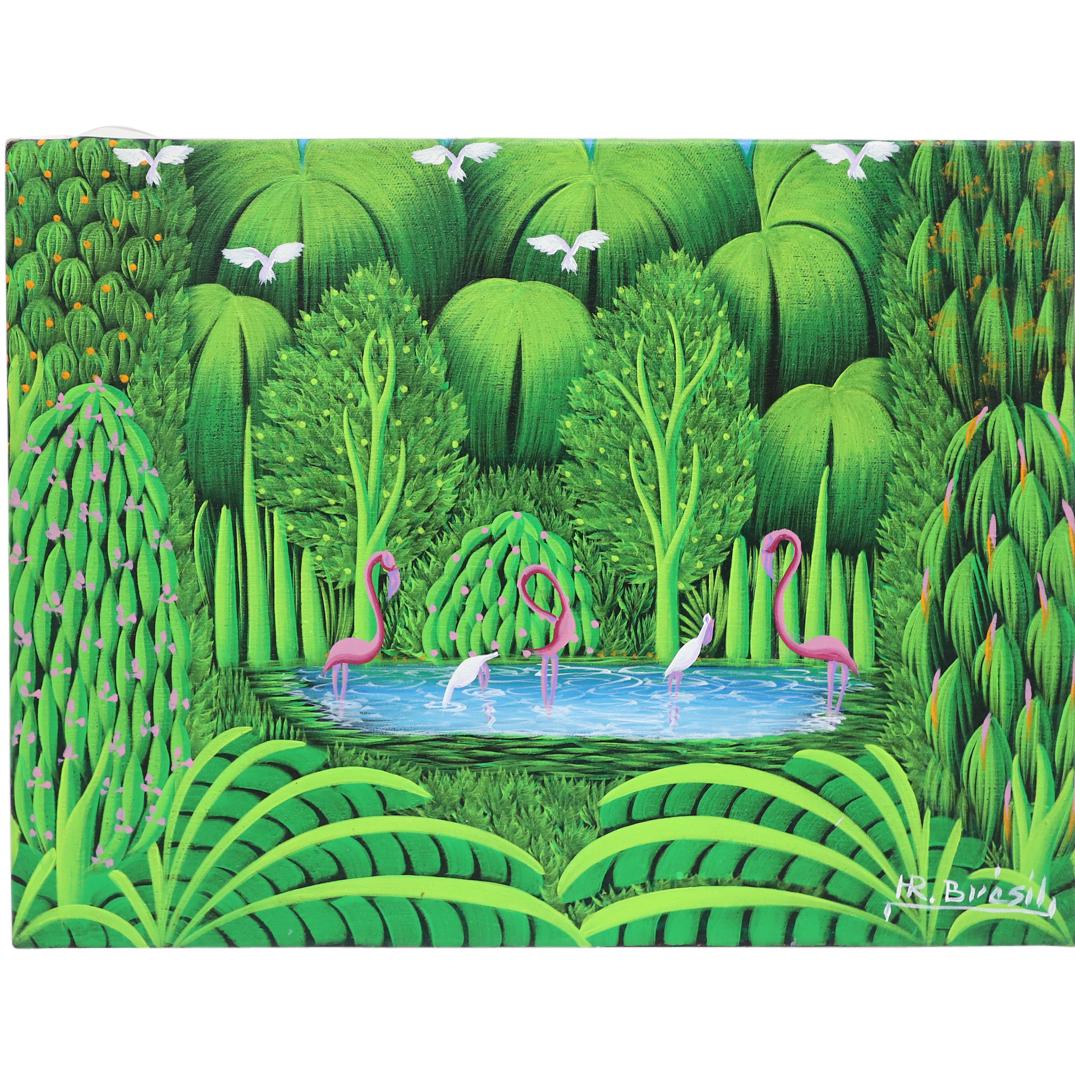 Henri Robert Bresil (Haiti, 1952) Acrylic Painting (1 of 4)