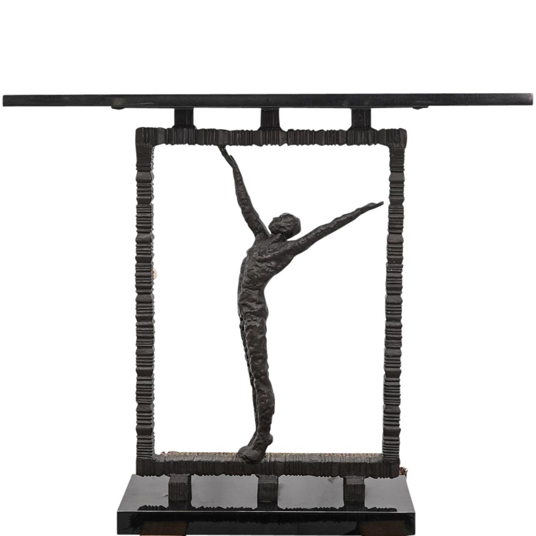 Manner of Alberto Giacometti Modernist Bronze Console Table (1 of 8)