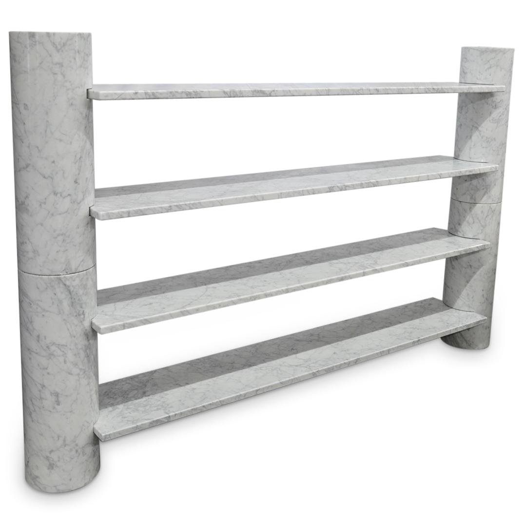 Angelo Mangiarotti "Loico" for Skipper White Carrara Marble Bookcase (1 of 13)