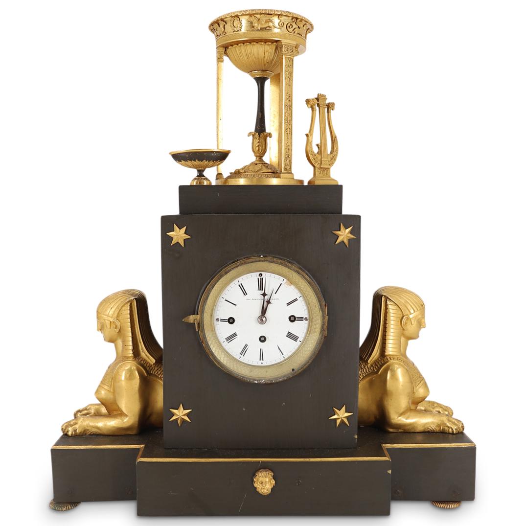 19th Cent. French Empire Egyptian Revival Mantel Clock (1 of 10)