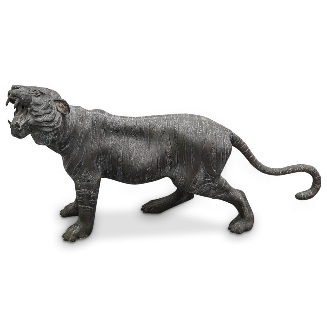 Large Bronze Tiger Garden Statue (1 of 10)