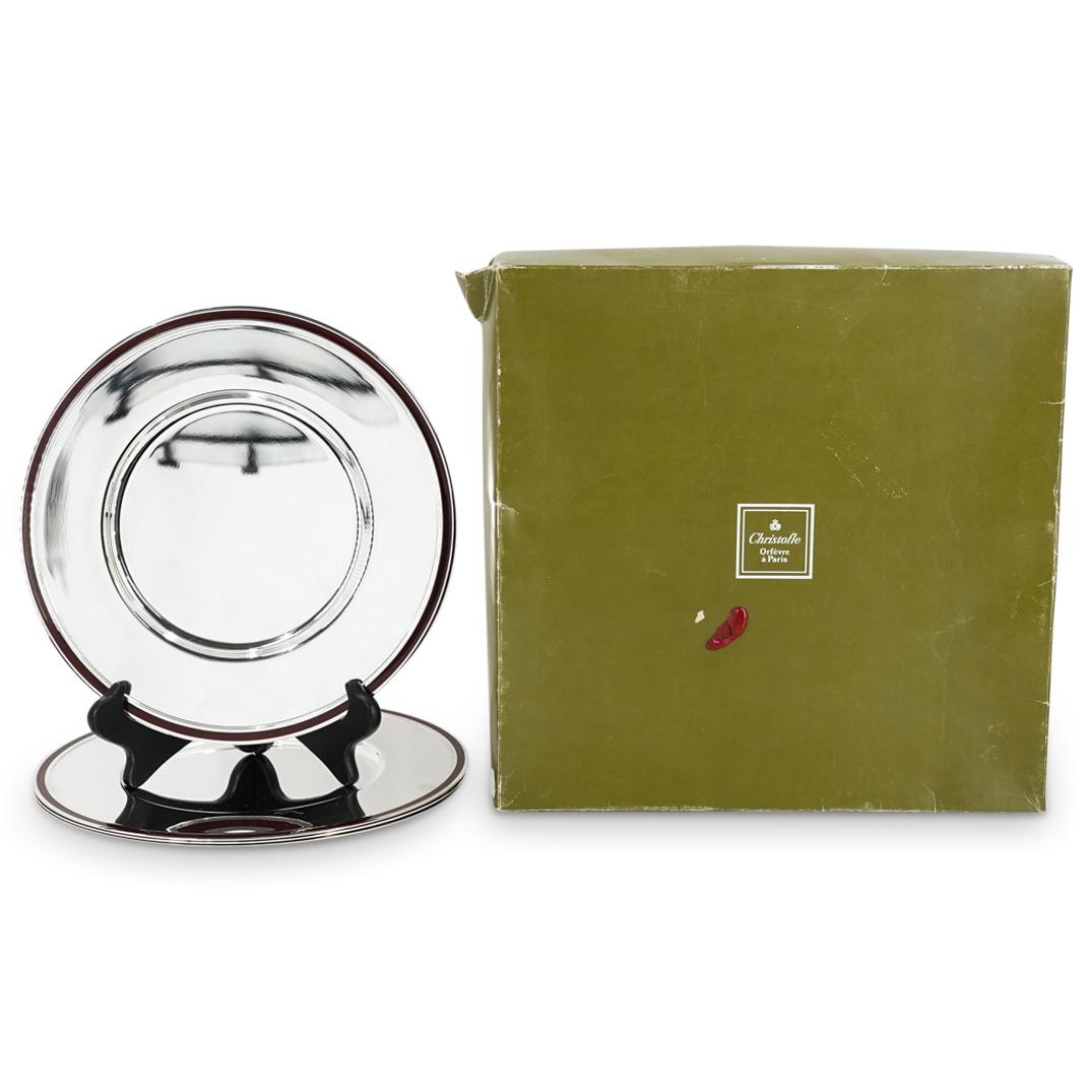 (4 Pc) Christofle Silver Plated Underplates Set (1 of 6)