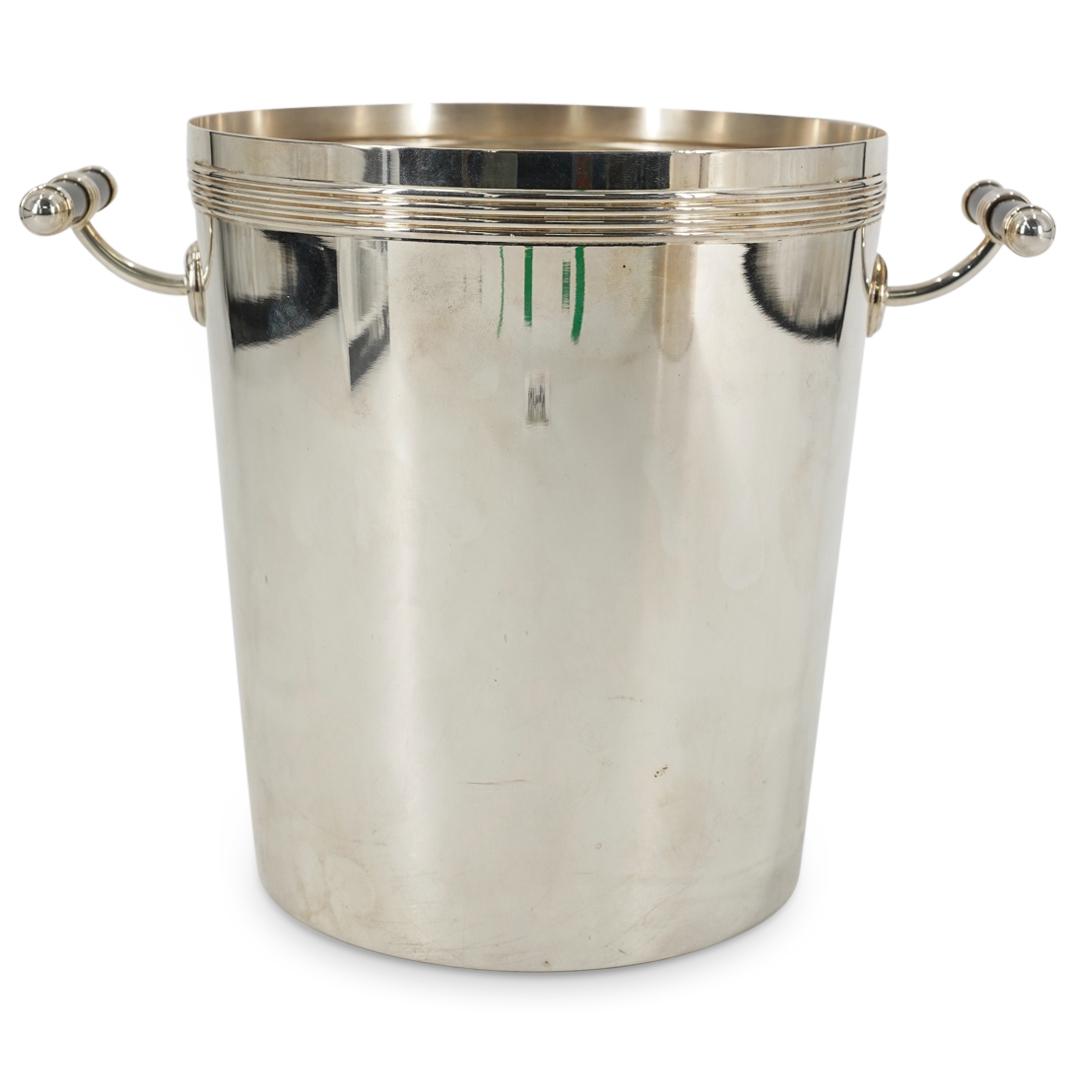 Christofle Silver Plated Art Deco Ice Bucket W/ Lacquered handles (1 of 6)