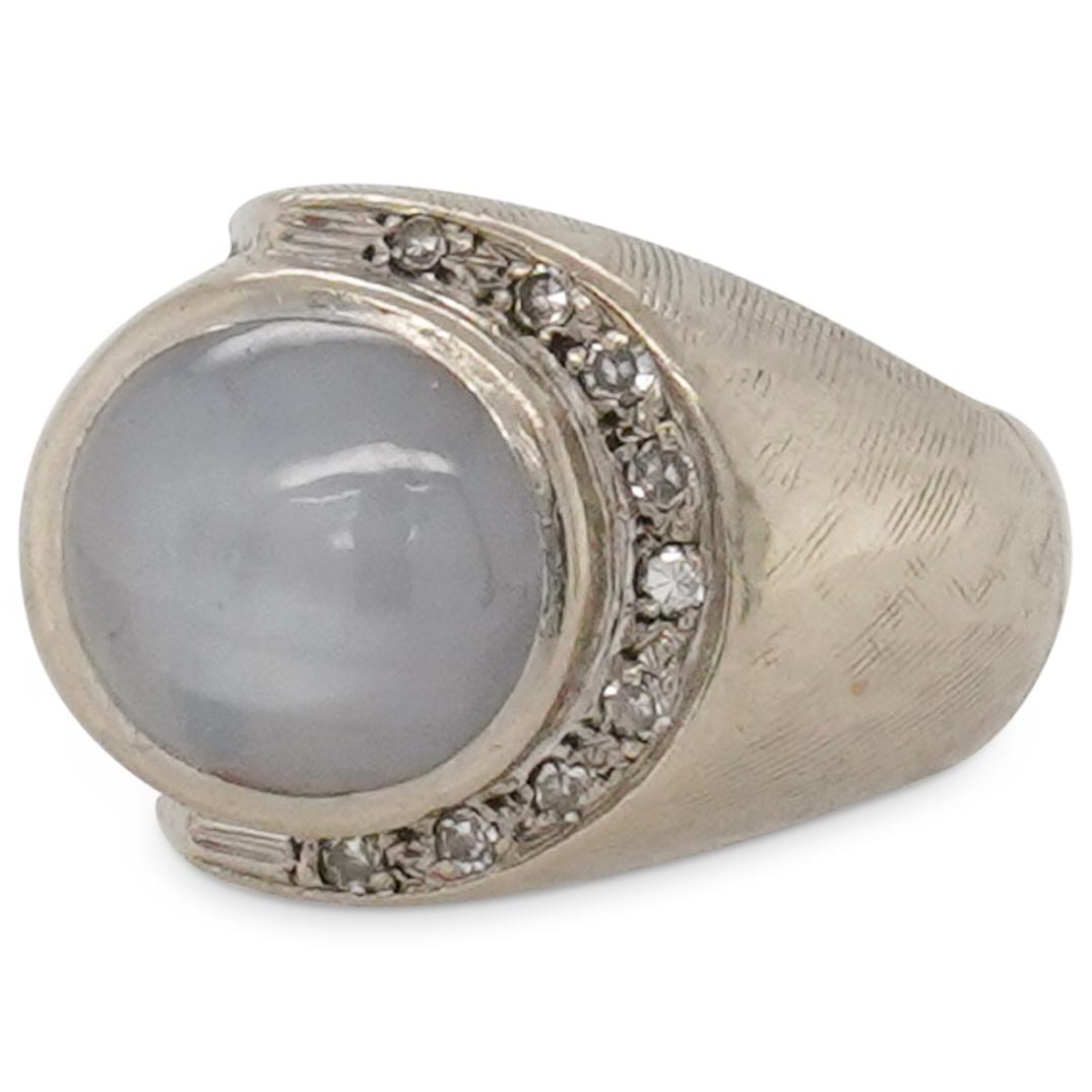 Vintage 14k White Gold and Star Sapphire Ring (1 of 4)