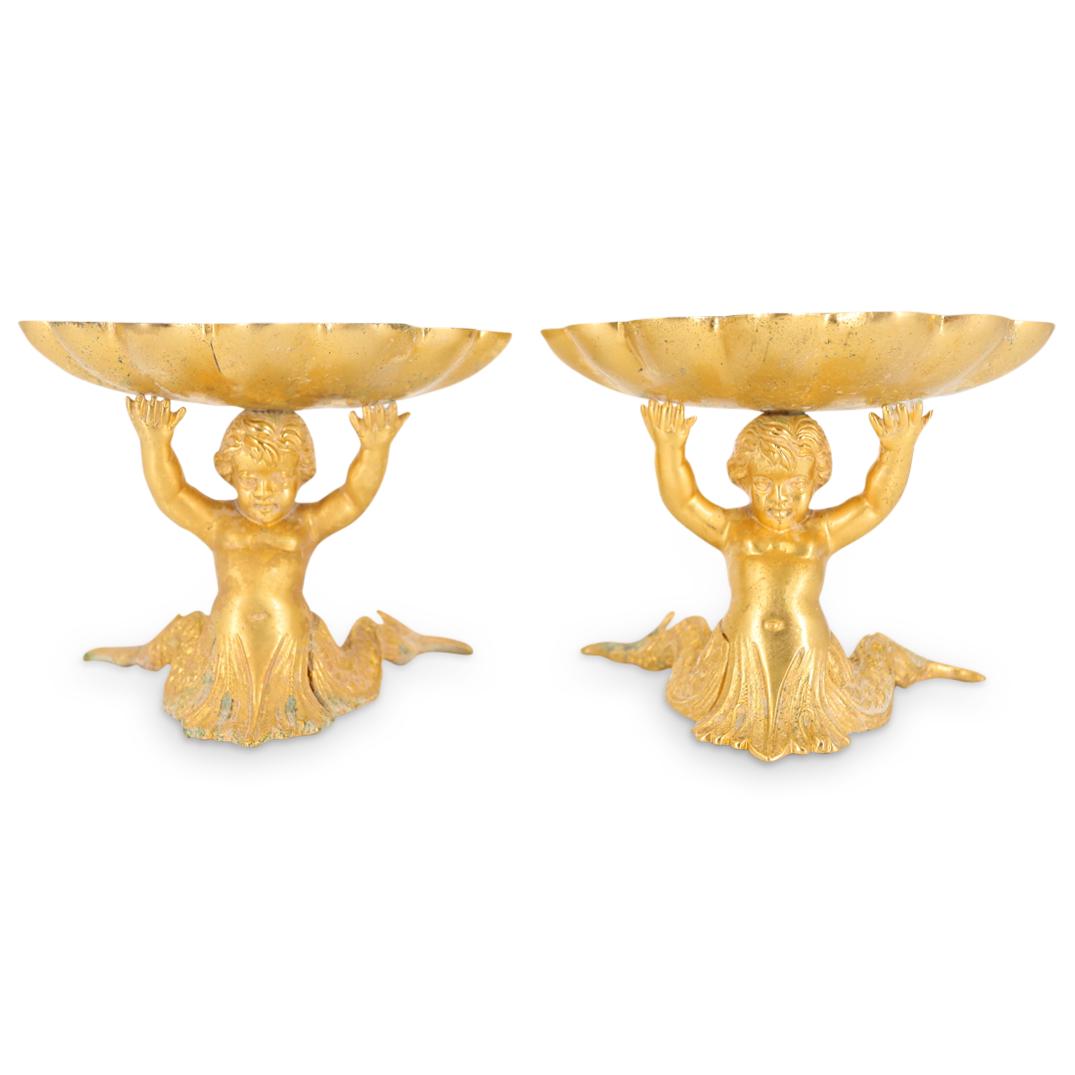 (2Pc) Pair of Sherle Wagner Parcel Gilt Soap Dishes (1 of 6)