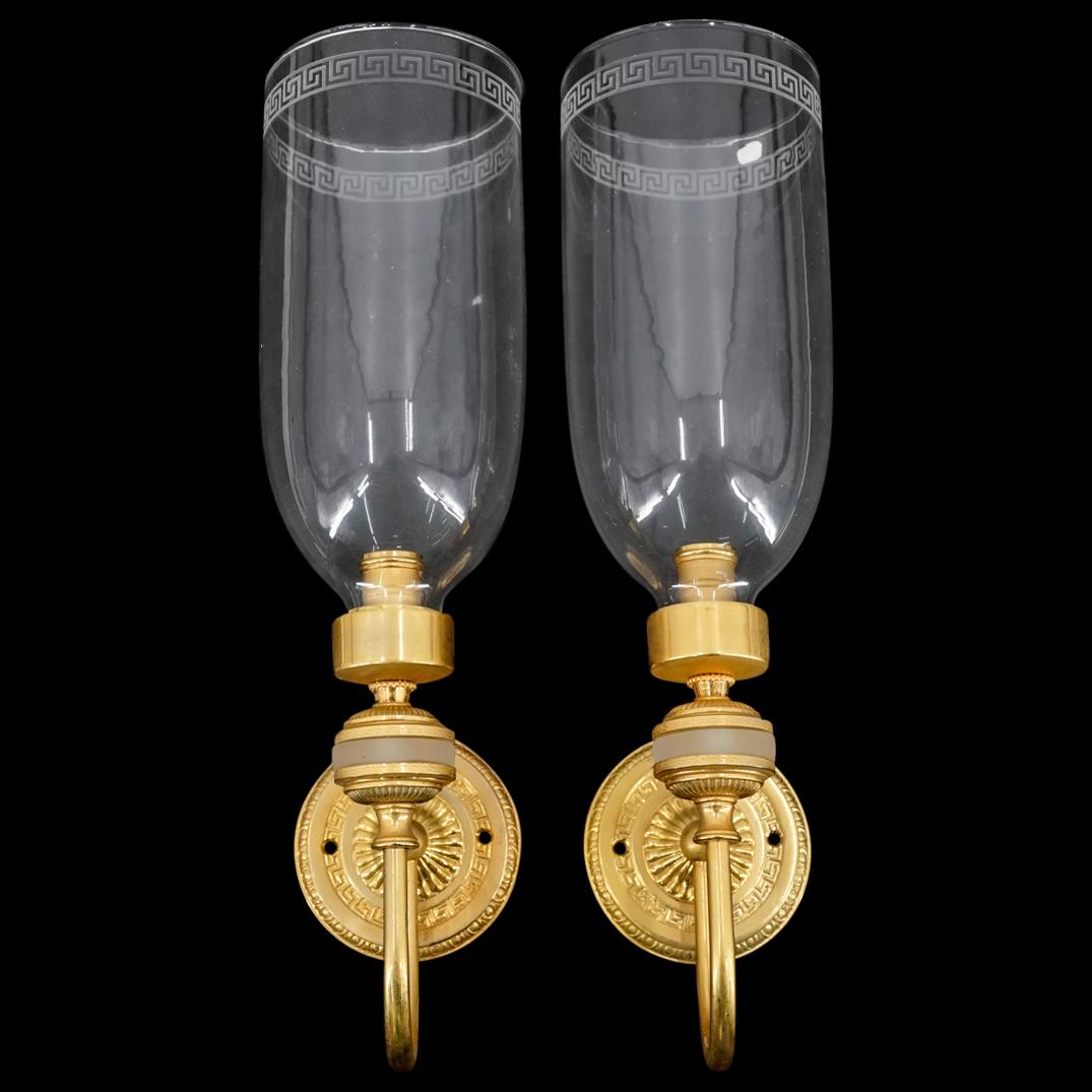 (2Pc) Pair of Attr. Laudarte Versace Parcel Gilt Sconces (1 of 5)