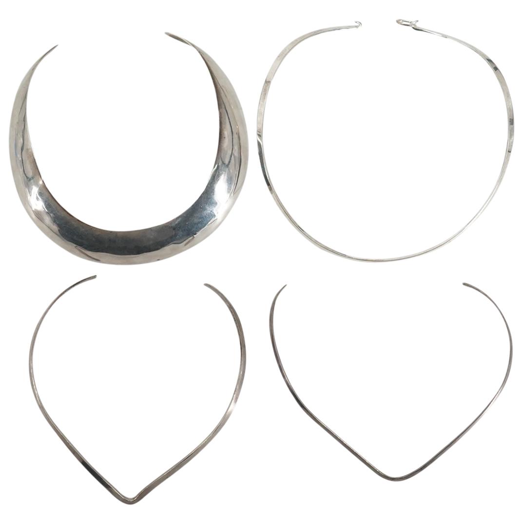 (4 Pc) Vintage Sterling Choker Necklaces (1 of 5)