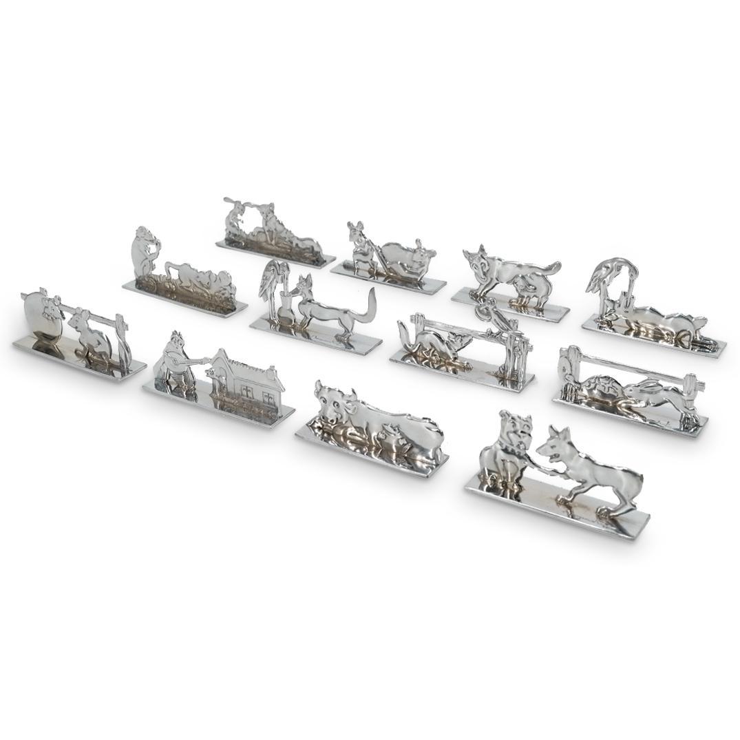(12 Pc) Art Deco Benjamin Rabier Animal Knife Holders Set (1 of 7)