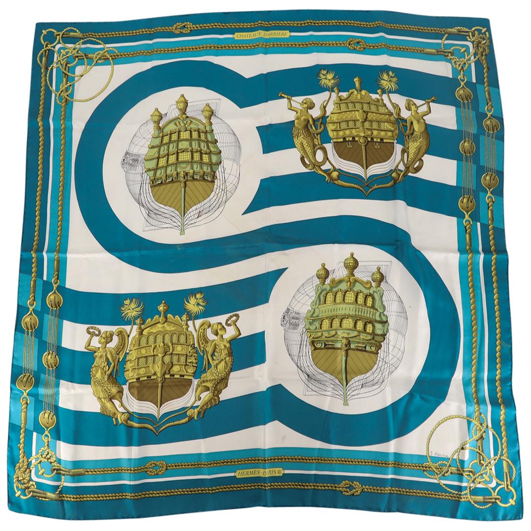 Classic Hermes "Chateaux D'Arriere" Silk Scarf (1 of 6)