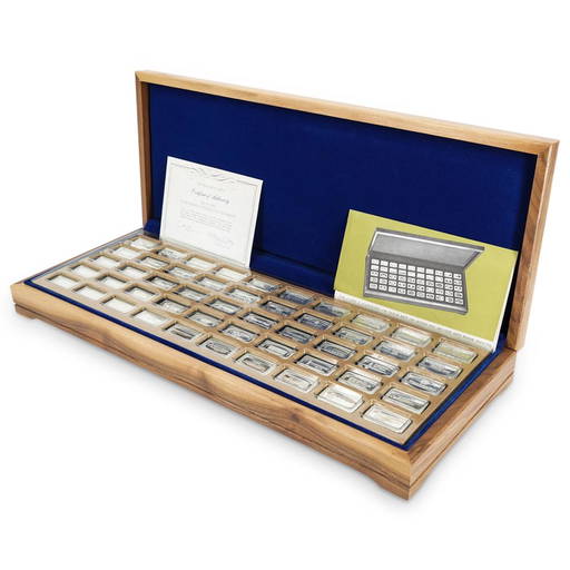 (51 Pc) Franklin Mint Bank Marked Sterling Silver Ingots Proof Set