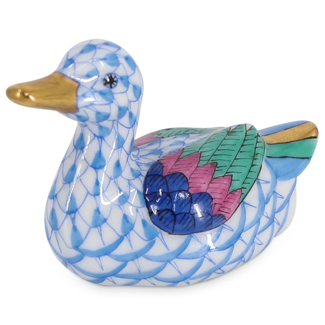 Herend Porcelain Duck Fishnet Figurine (1 of 4)