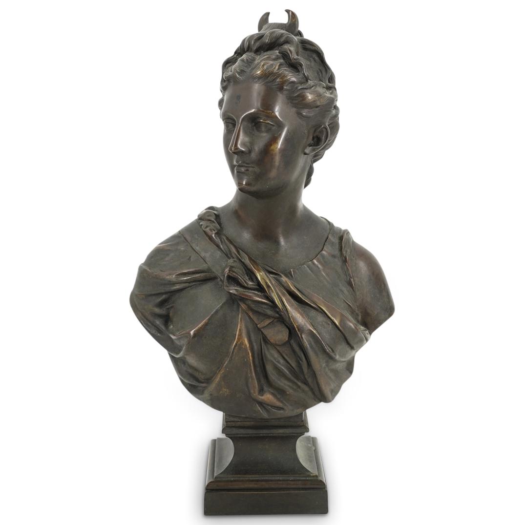 After Jean Antoine Houdon "Bust of Diana" Bronze Sculpture (0473) on