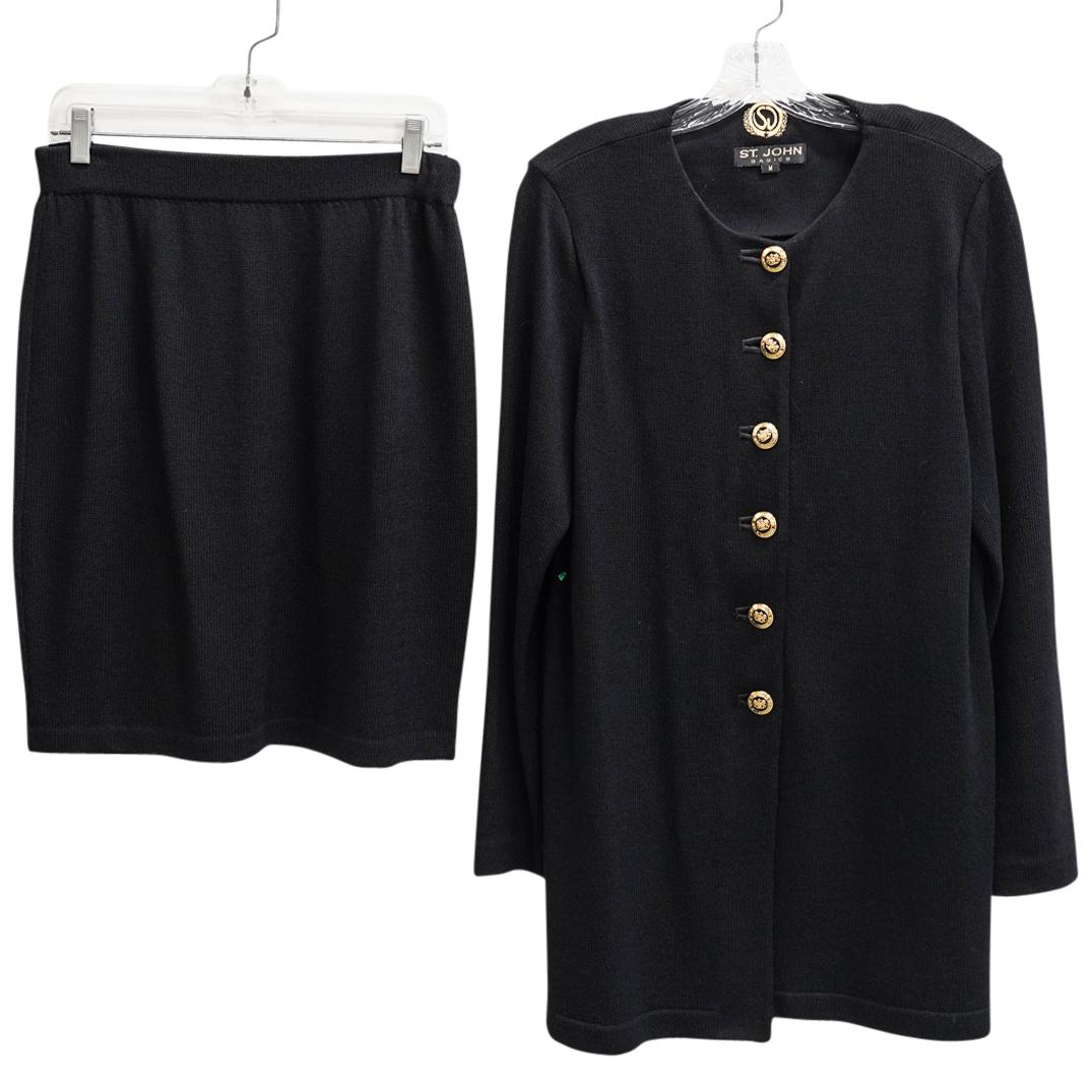 (2 Pc) Vintage St. John Basics Black Knit Ensemble (1 of 6)