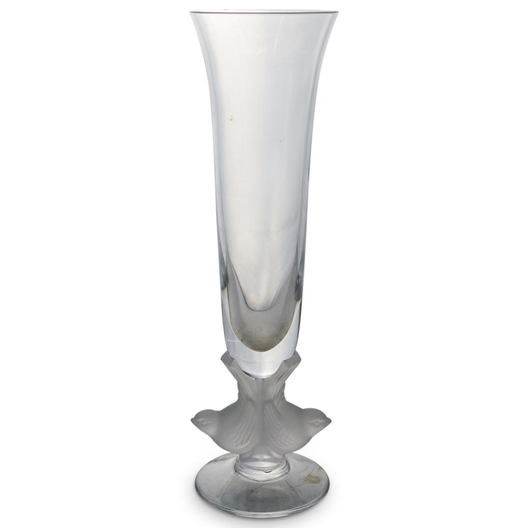 Lalique Style Crystal Bird Bud Vase (1 of 4)