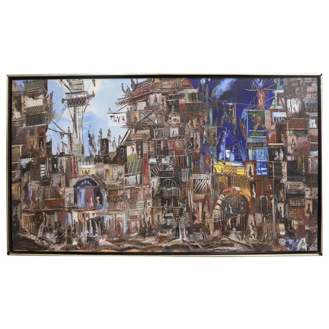 Trevor Lawrence (1944-2012) Cityscape Oil On Canvas (1 of 7)