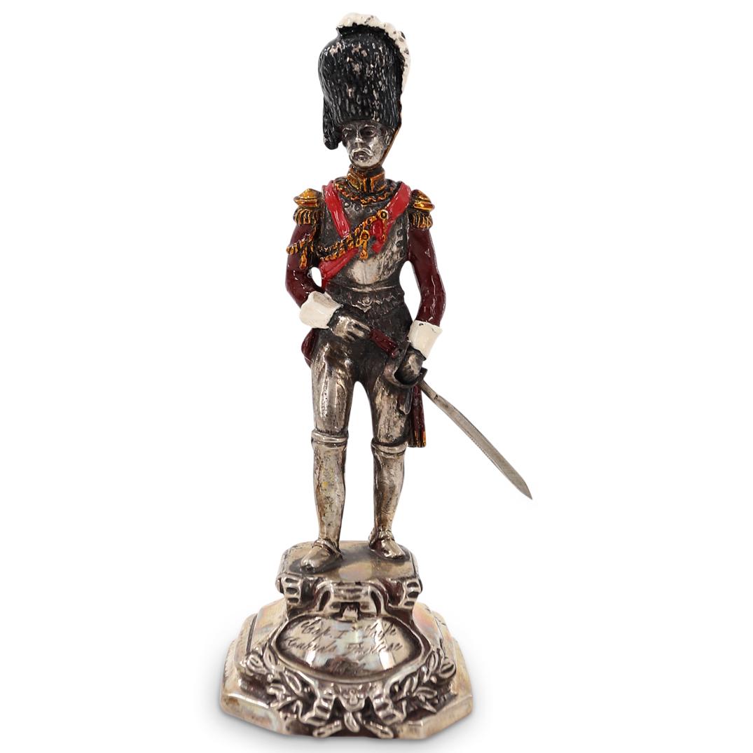 Italian 800 Silver & Enamel Military Figure (1 of 4)