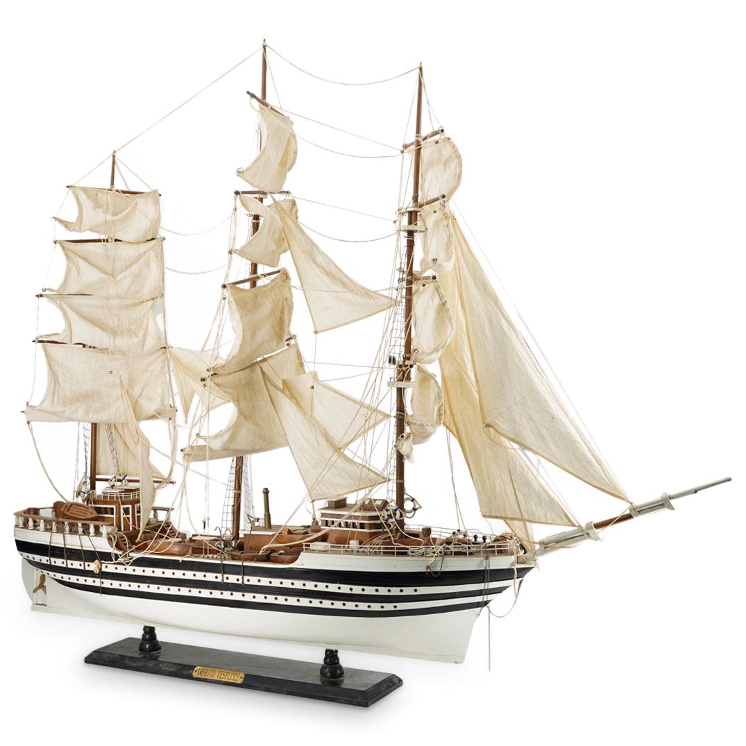 Vintage Italian Navy "Amerigo Vespucci" Large Model Ship (1 of 10)