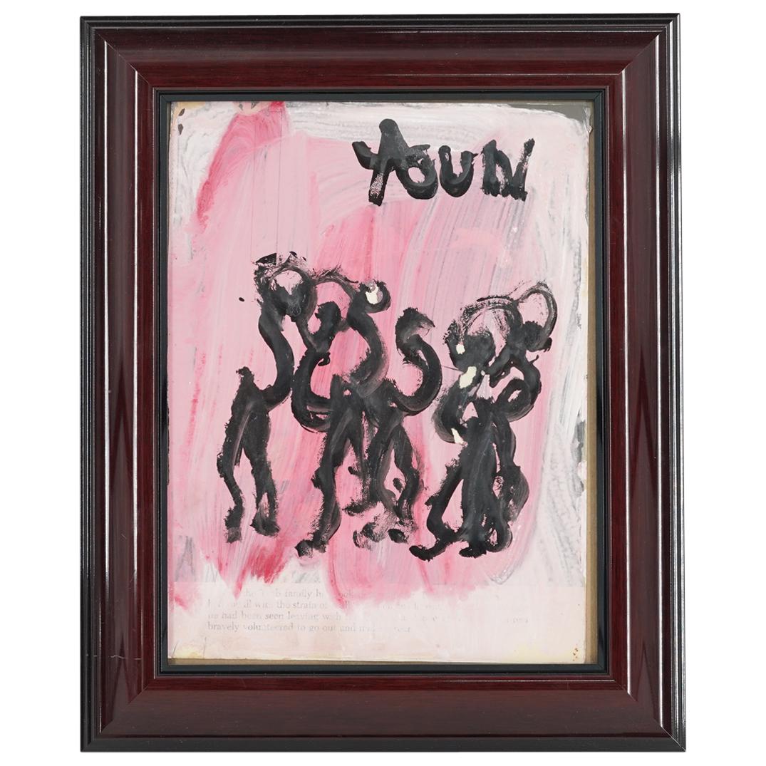Purvis Young (1943-2010) Figural Mixed Media Painting (1 of 4)