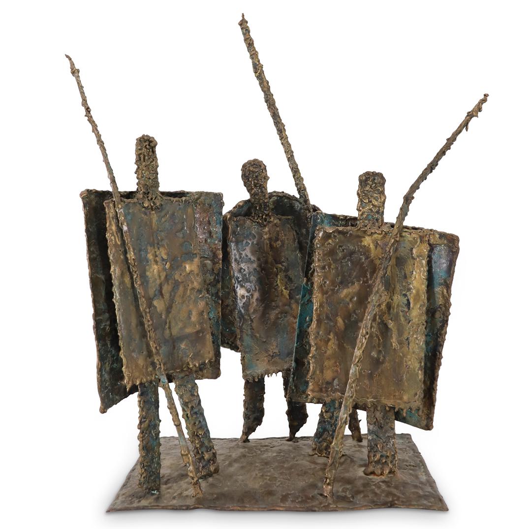 D. Balalam Brutalist Torch Cut Steel Warrior Sculpture (1 of 7)