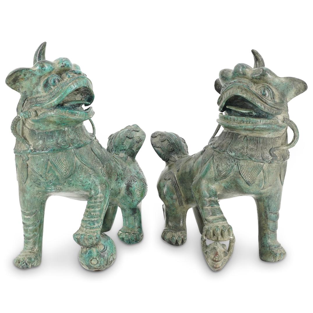 Vintage Chinese Bronze Foo Dogs (1 of 7)