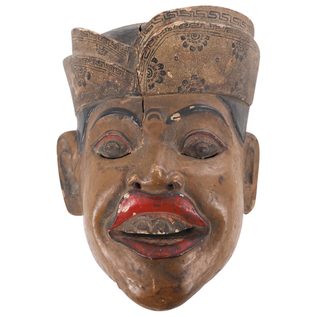 Antique Sri Lankan Kolam Drama Carved Wood Mask (1 of 4)