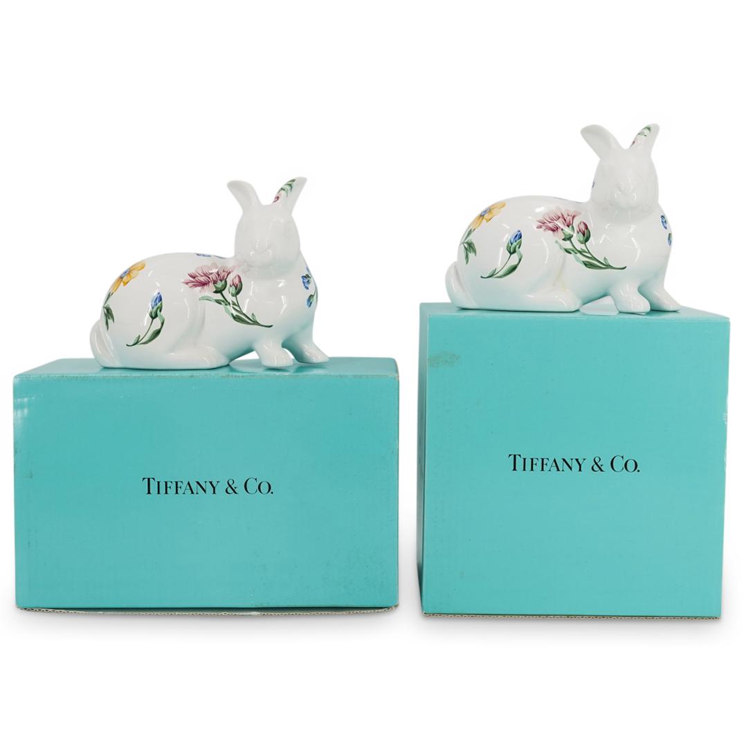 (2 Pc) Tiffany And Co Porcelain Rabbits In Boxes (1 of 7)