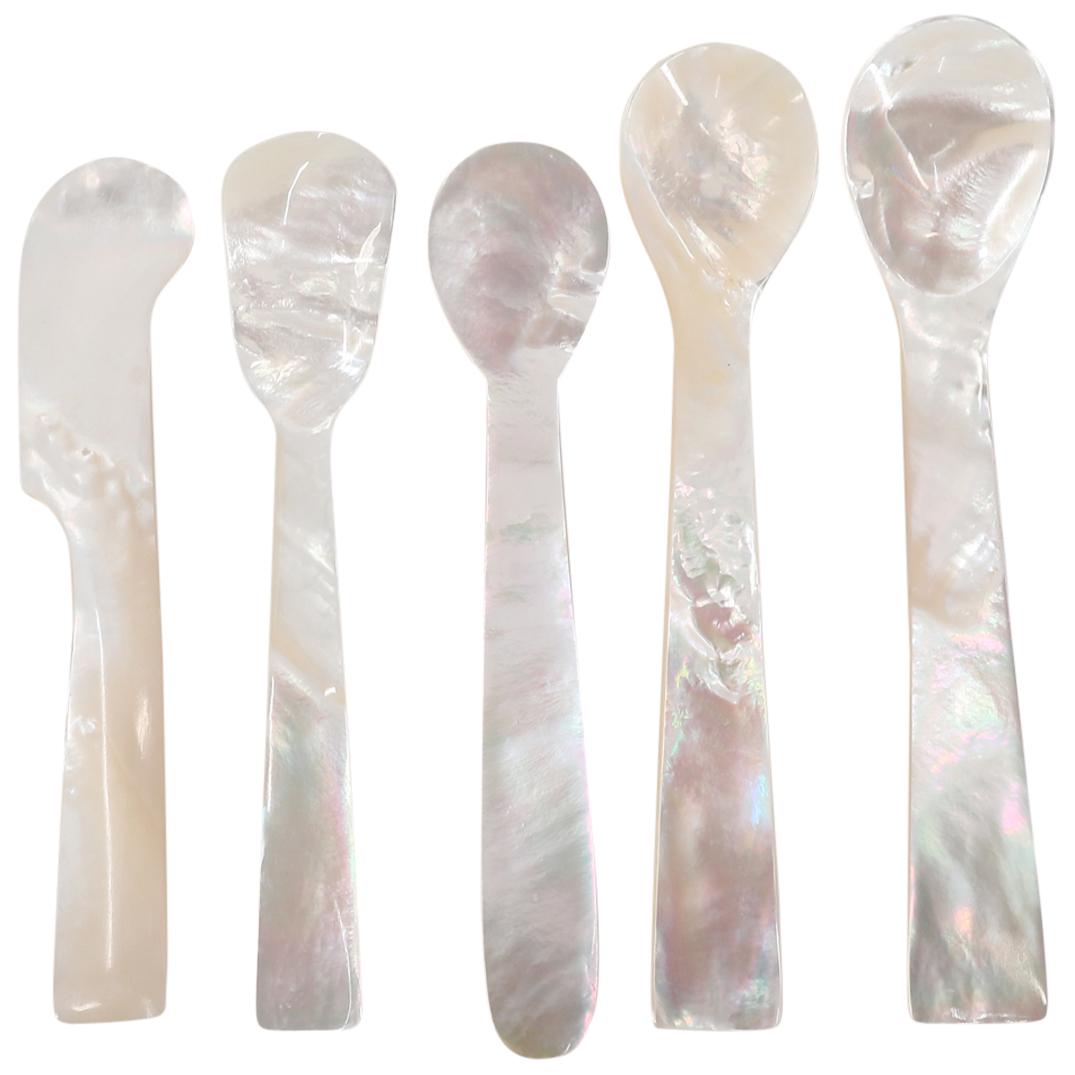 (5 Pc) Mother Of Pearl Caviar Spoon And Knife Set (1 of 6)