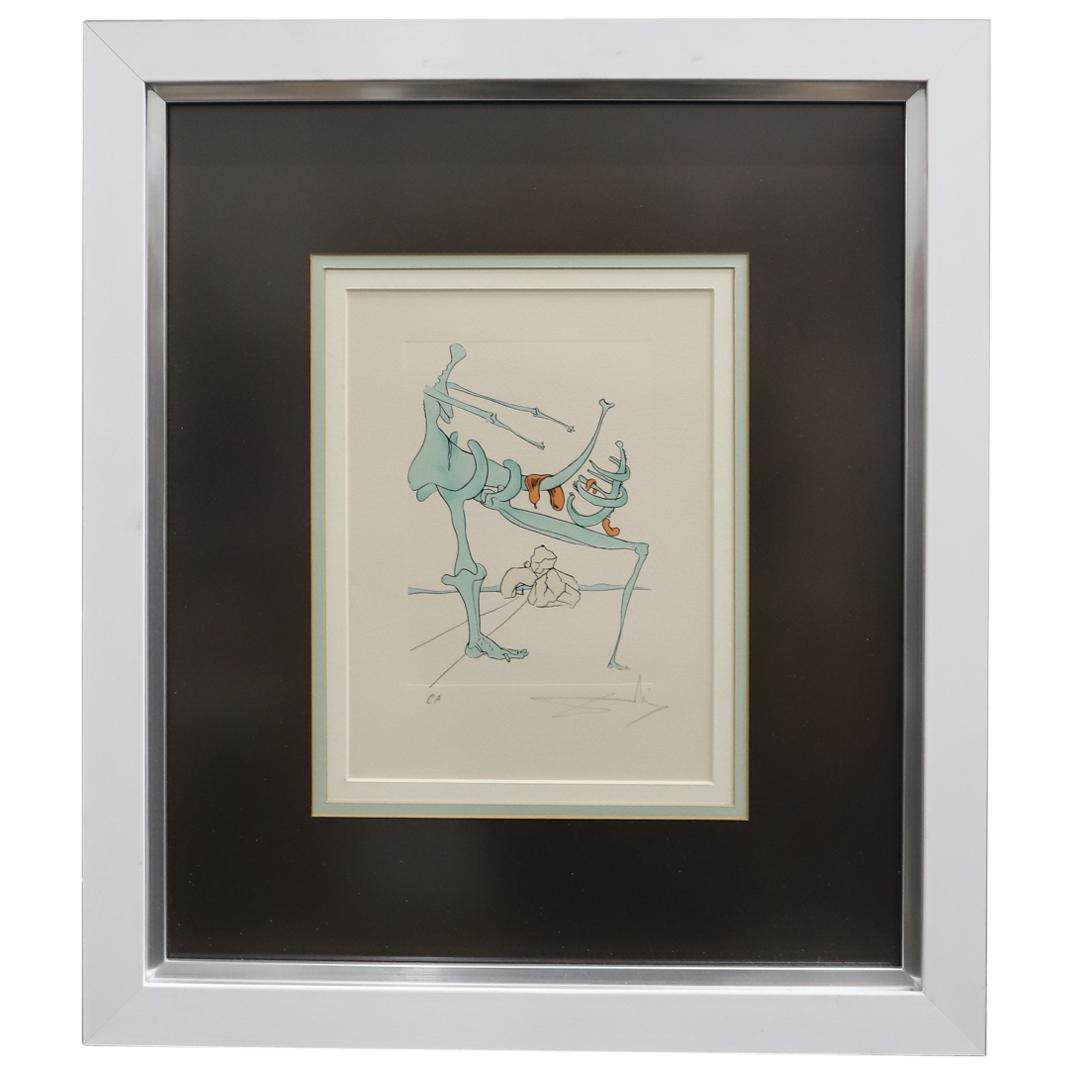 Salvador Dali (1904-1989) "Homage to Quevedo" Colored Etching (1 of 5)