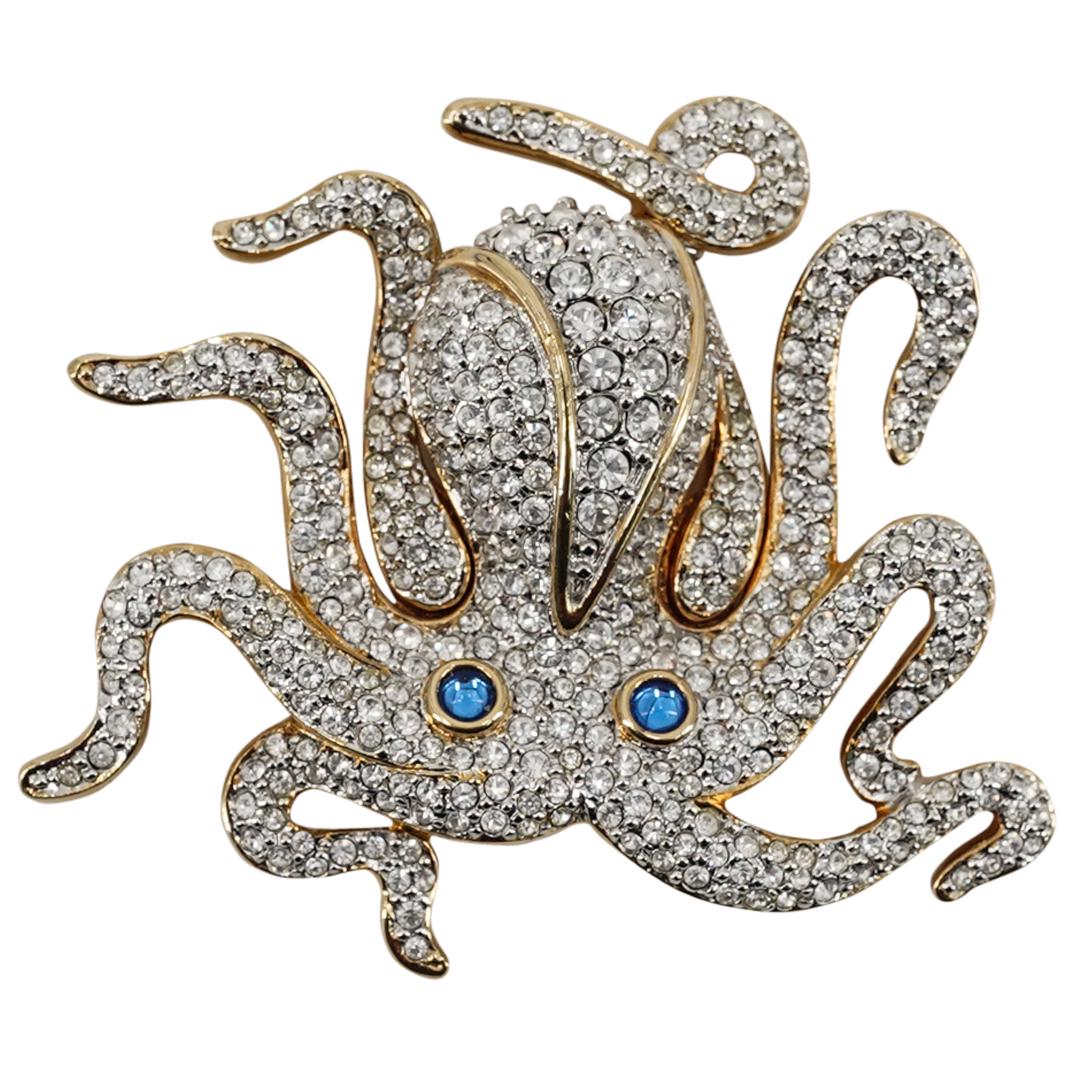 Swarovski Crystal 22K Plating Octopus Brooch (1 of 3)