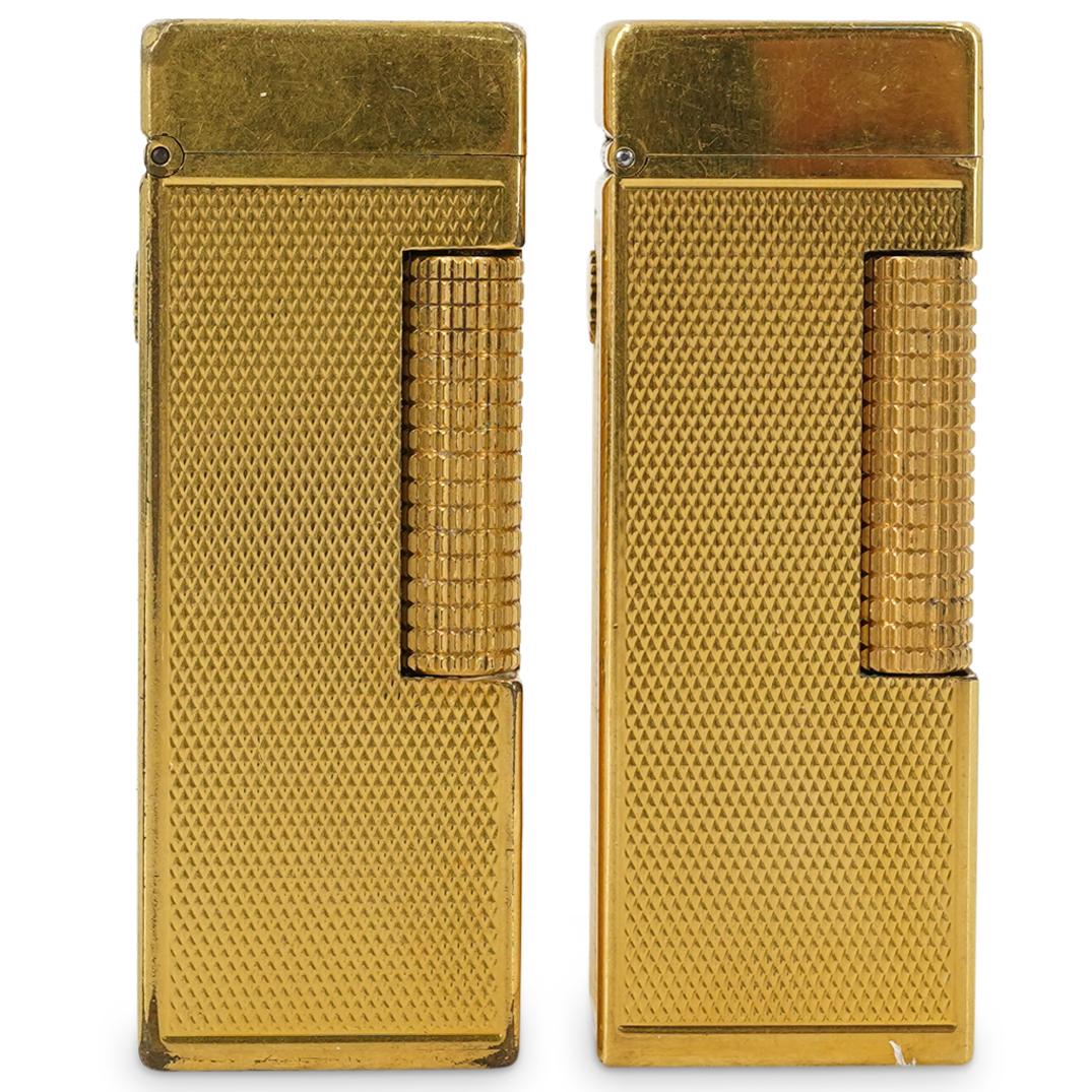 (2 Pc) Vintage 1960's Dunhill Rollagas Gold Plated Lighters (1 of 7)