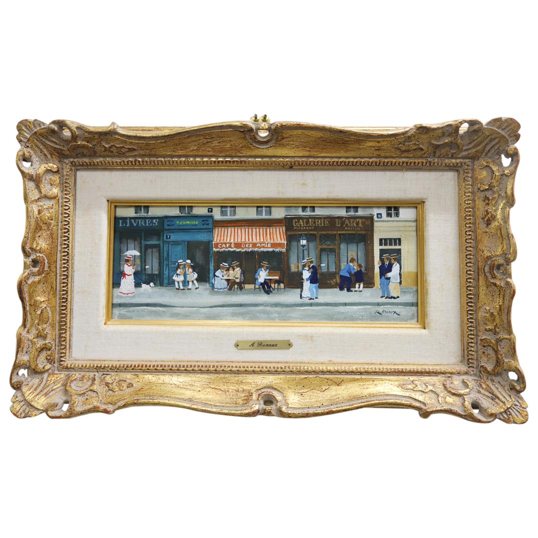 Andre Renoux (French, 1939-2002) "Les Boutiques a Paris" Oil Painting on Canvas (1 of 6)