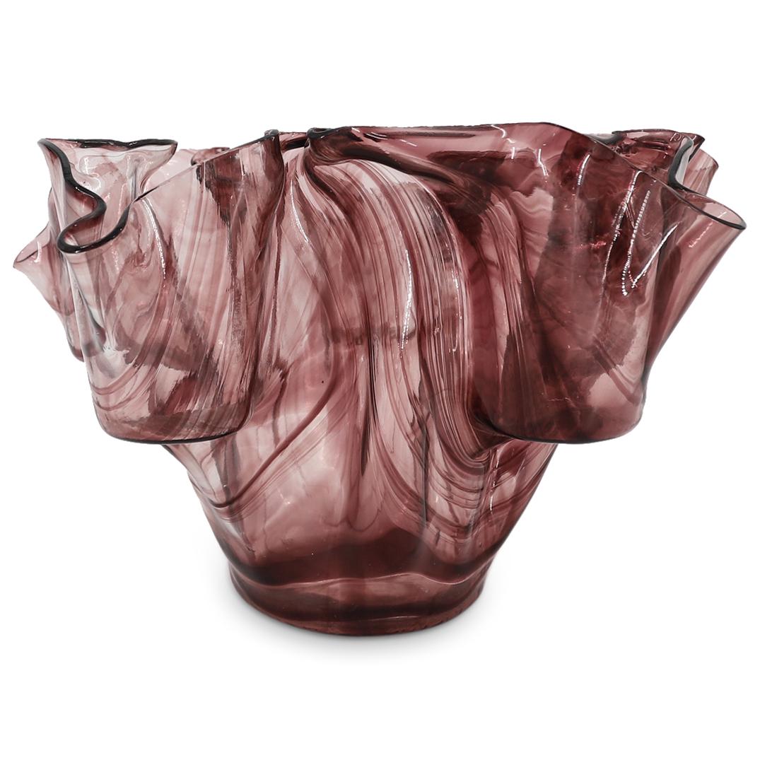 Large Signed Art Glass Center Bowl (1 of 3)