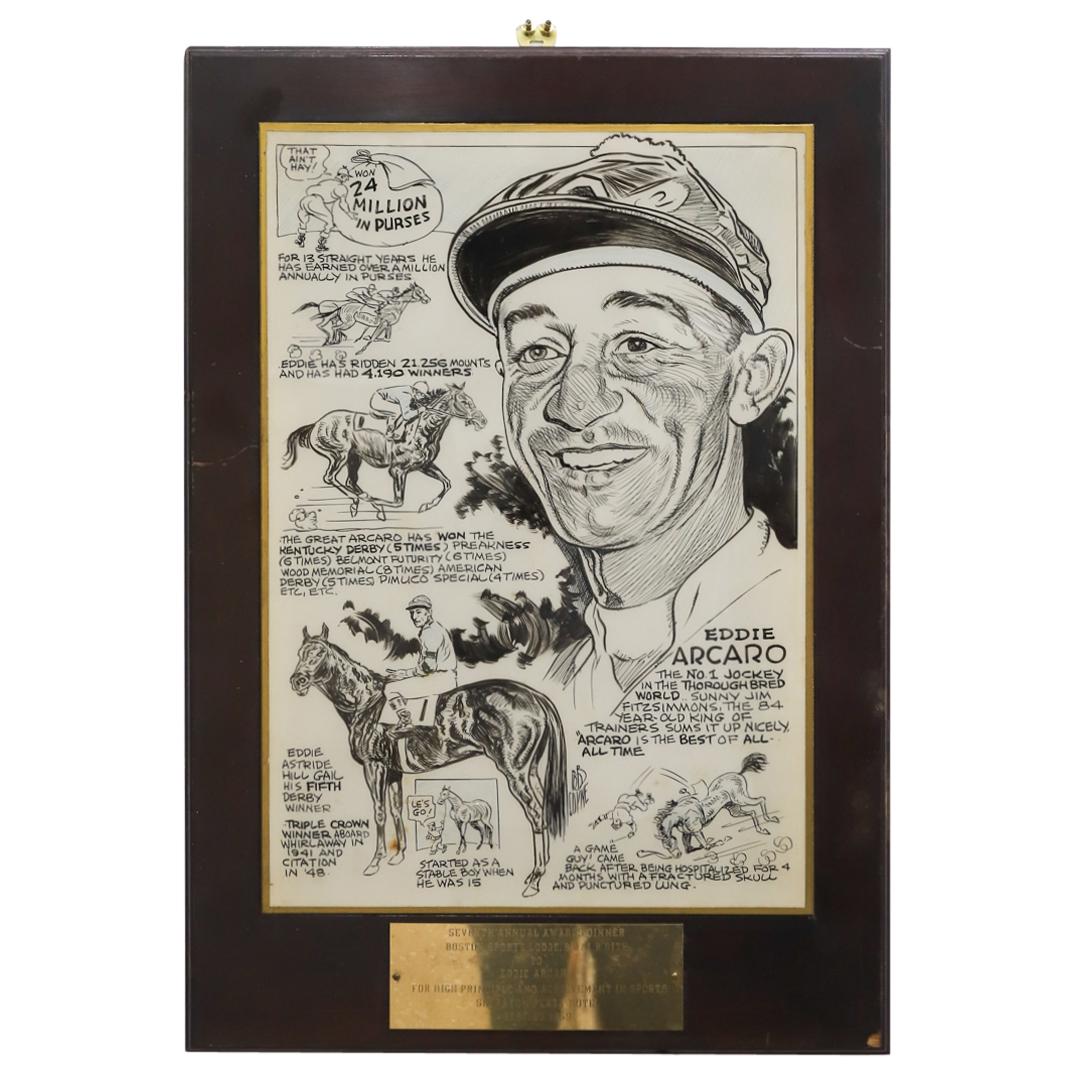 Vintage Eddie Arcaro B'Nai B'Rith Award Plaque (1 of 6)