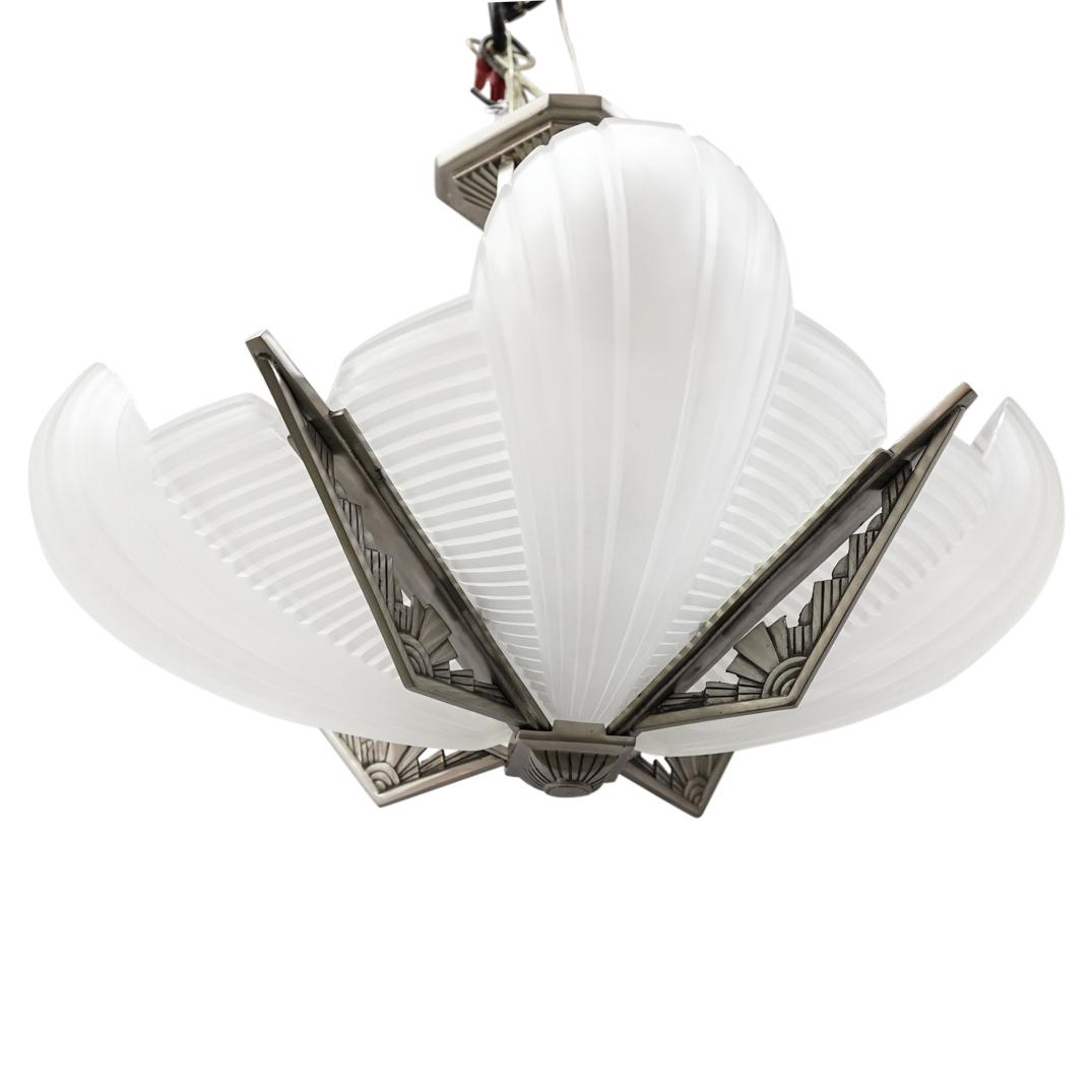 Atelier Petitot Silvered Bronze Glass Chandelier (1 of 6)