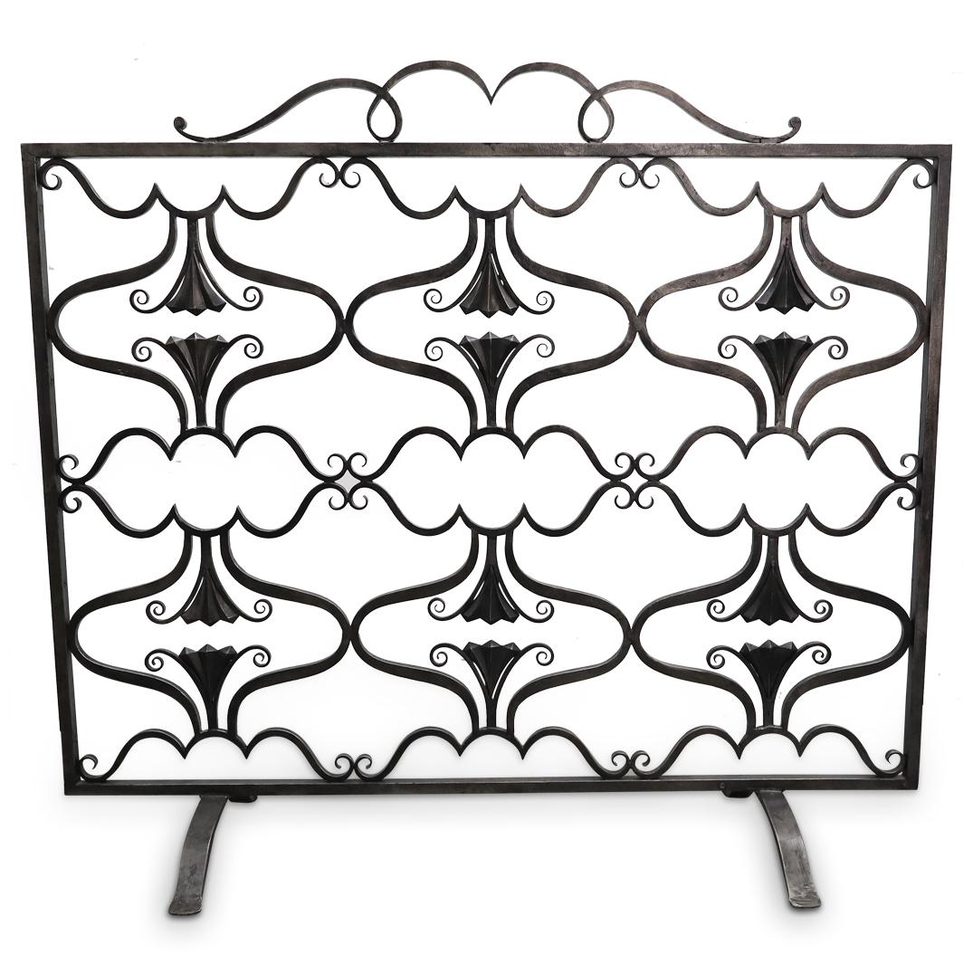 Possibly Edgar Brandt Forged Iron Fireplace Screen (1 of 5)